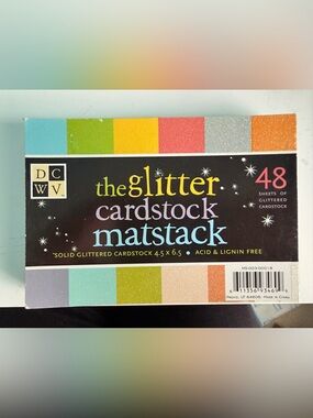 DCWV Mat Stack Glitter Cardstock 48 Sheets 4.5" x 6.5" MS-003-00018